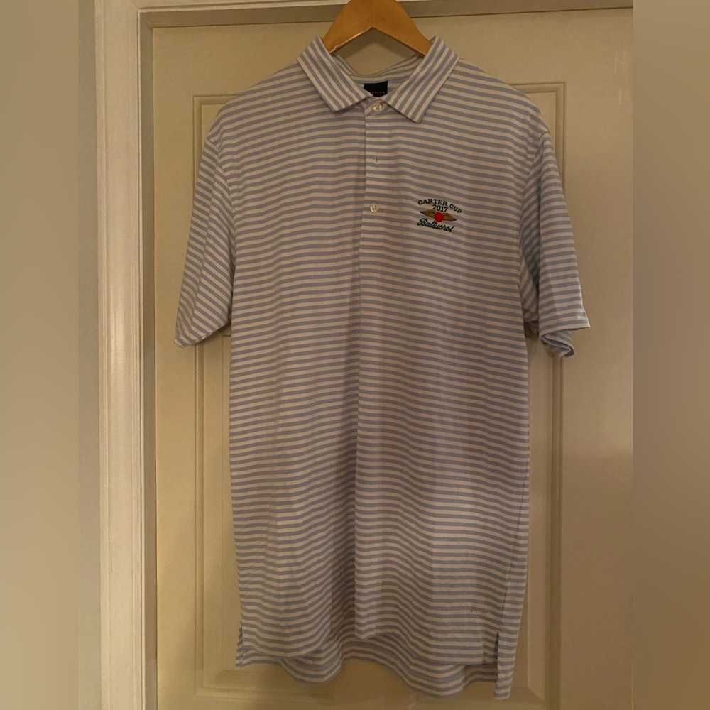 Dunning Golf Striped Baltusrol Carter Cup Shirt Size L